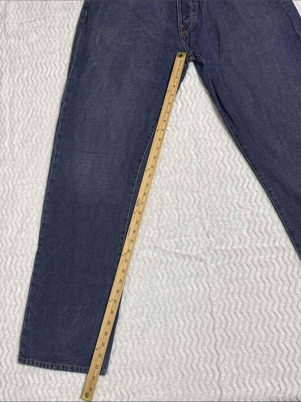 Vintage Evisu Denim Embroidered Jeans Japan Baggy Y2K Men Size 36 Blue - Picture 7 of 16